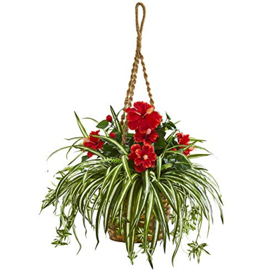 Spider Plant Hanging - Hanging basket artificial plant for indoor