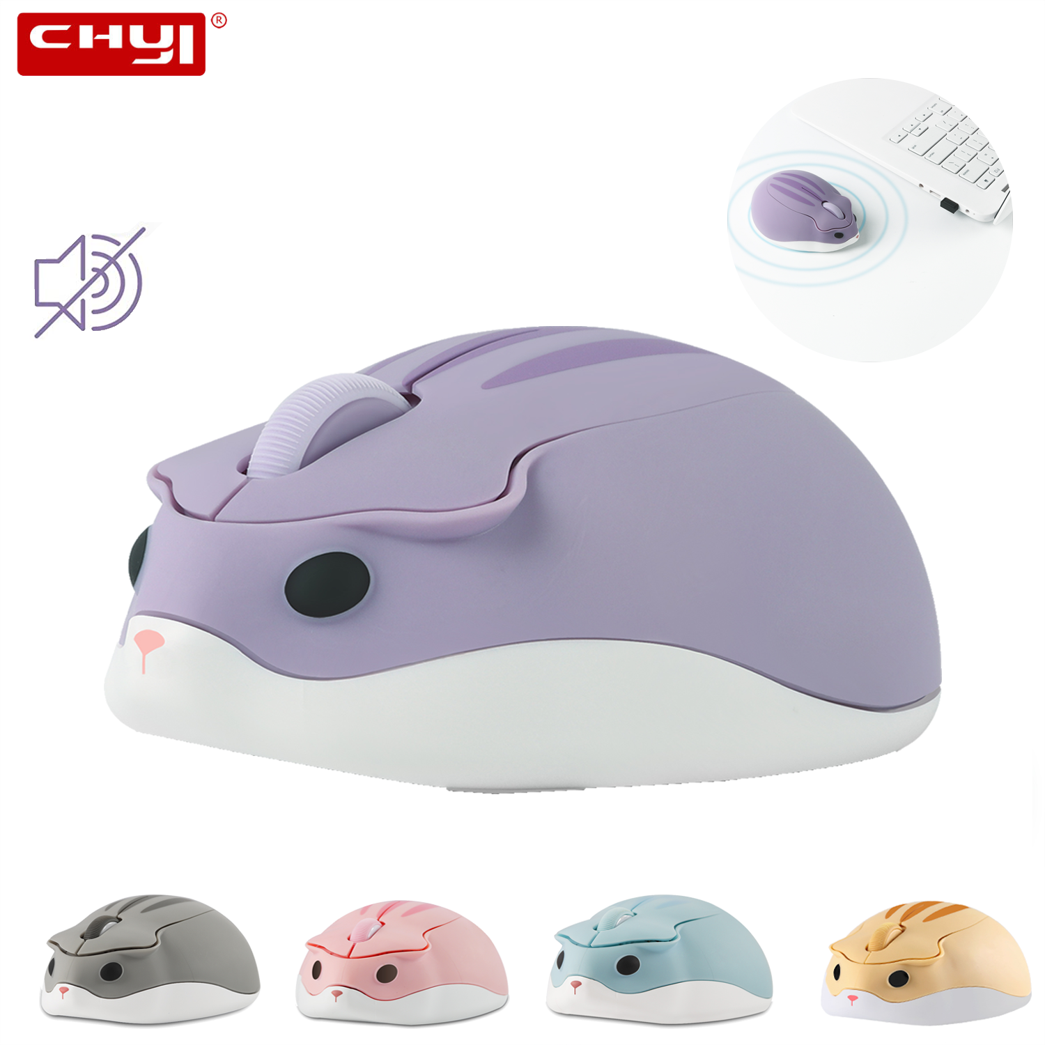 2.4G Wireless Mouse Purple Ham - Tradescantia Purple 评论和价格