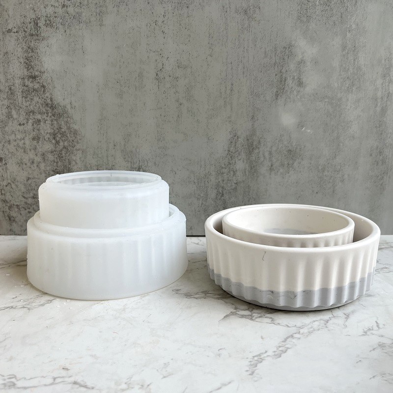 Stripe Flowerpot Silicone Mold - Echeveria Succulent 评论和价格