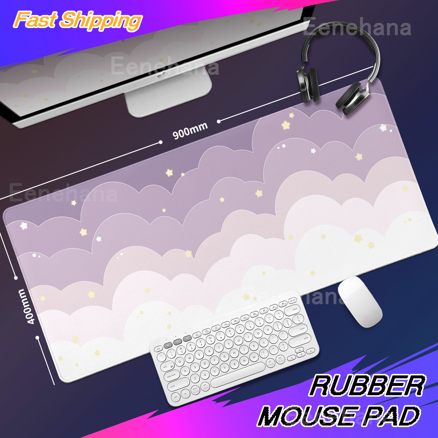 Light Blue Pink Clouds Desk Ma - Tradescantia Purple 评论和价格